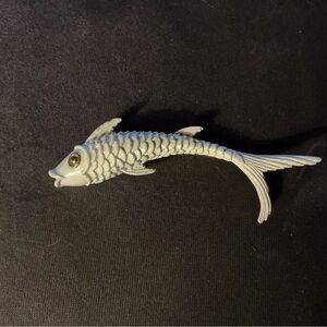 Monet White Koi Fish Brooch
